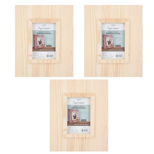 Set of Unfinished Wooden Picture Frames for 4 x 6 Photos, for DIY Home Dcor, 3-Pack, Brown